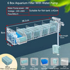 Wall-Mounted Waterfall Aquarium Filter Box (Silent, Built-In, Fish Tank Back Filter)