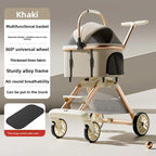 Multifunctional Pet Stroller Foldable Detachable Aluminum Alloy Lightweight Stylish Cat Dog Carrier Cat Stroller Dog Stroller