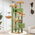 71in Multi-Level Cat Tree Tower with 8 Scratching Posts & Hammock