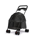 Pet 4 Wheels Dog Cat Stroller Portable Foldable Trolley Pet Carrier Cart Outdoor Travel Dog Cat Cage Stroller with Cup Holder