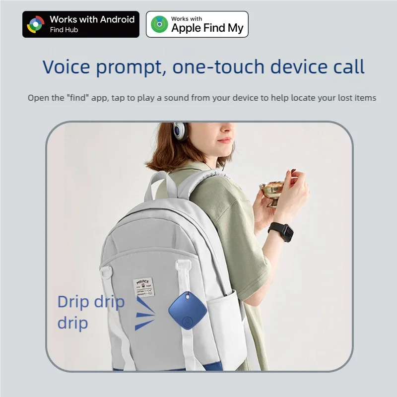 Mini Bluetooth GPS Pet Tracker with Anti-Loss Reminder - Cat & Dog Finder Compatible with iOS FindMy & Android