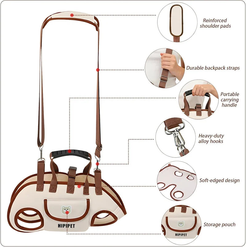 Portable Multi-Functional Dog Traction Backpack (Breathable, Easy Clean)
