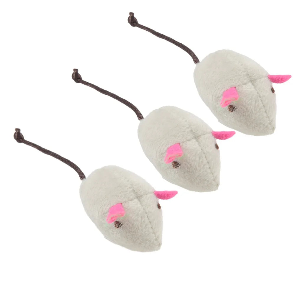 2-Pack Soft Catnip Mouse Toy — Simulated Plush Interactive Mice for Kittens