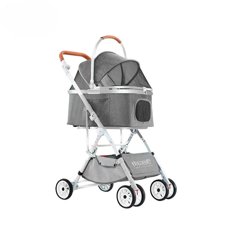 Luxury Pet Stroller Suitable for Travel Washable Pet Stroller Cat and Dog Stroller Lightweight and Foldable Pet Cart MAXFOR 25KG