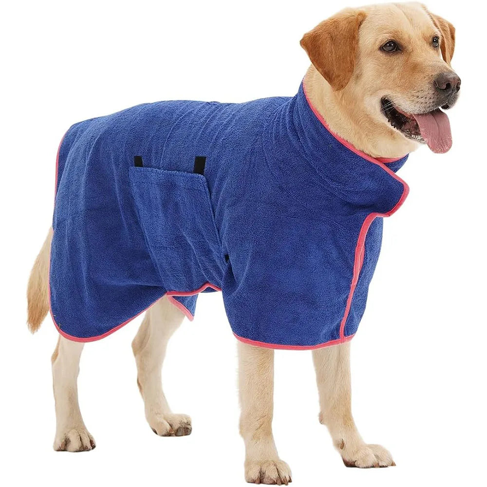 Dog Bathrobe Absorbent Pet Quick Drying Bath Towel Dog Bath Towel Large Small Dogs Clean Absorbent Bathrobe Full Body Wrap Cat