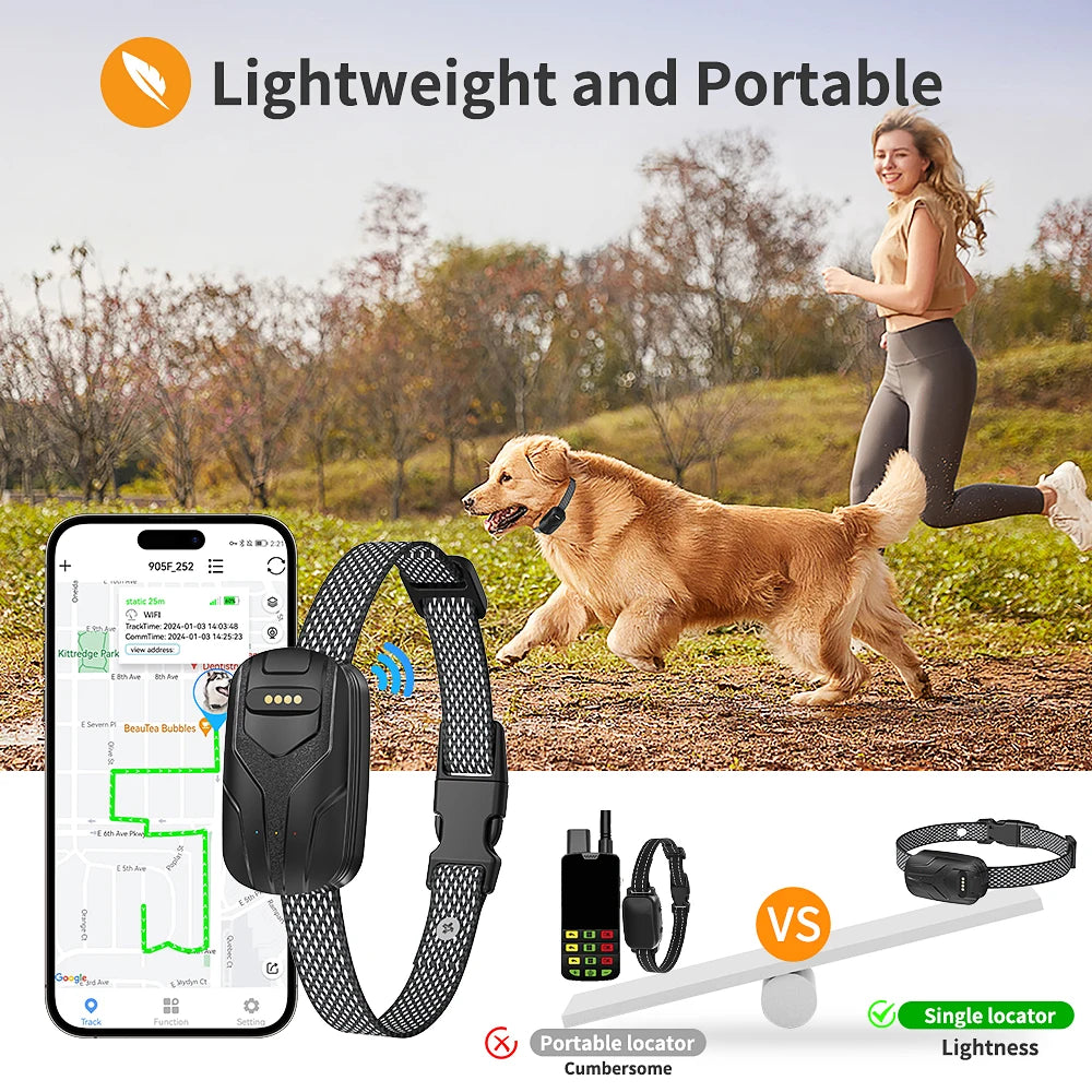 Tize 4G Smart Pet GPS Activity Tracker Dog Collar - Real-Time Anti-Loss Location Monitoring Device