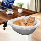 Cat Desk Hammock Bed with Faux Rabbit Fur (19x15in)