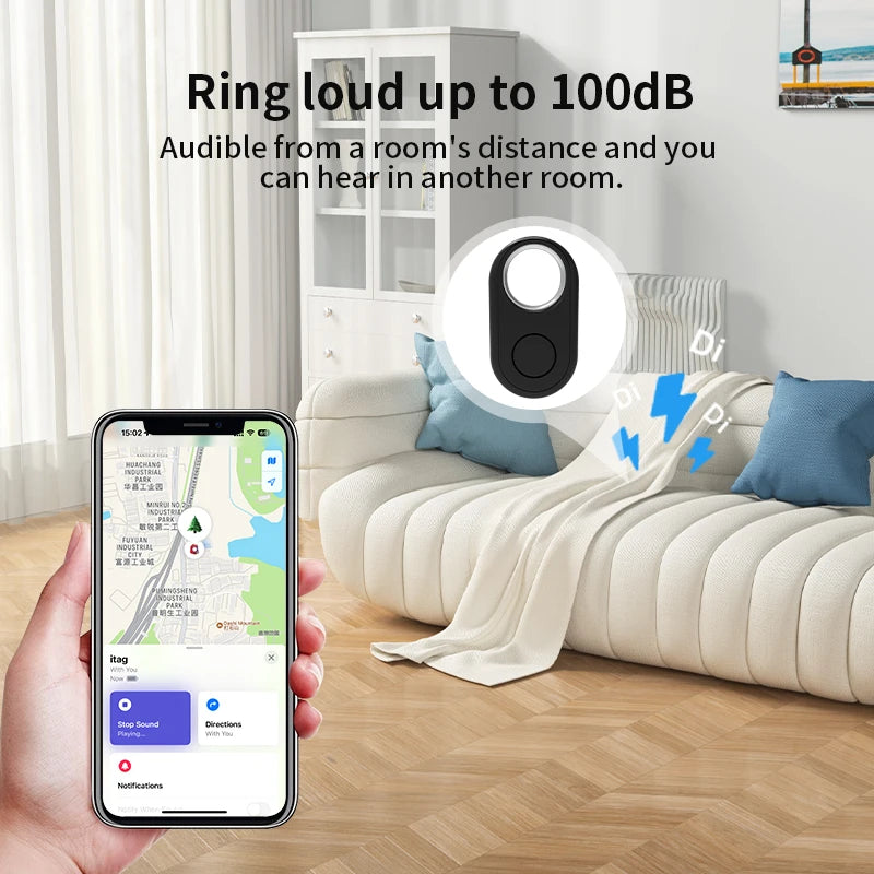 Apple Find My Compatible Collar Attachment Smart Tracker Tag - Bluetooth Real-Time Sound Positioning for Pets