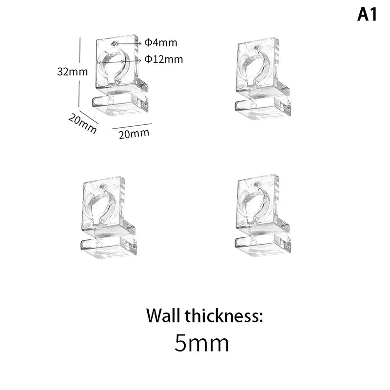 Acrylic Fish Tank Glass Clips (4pcs, 5.5–15mm Wall Thickness, Aquarium Lid Support Clamps)