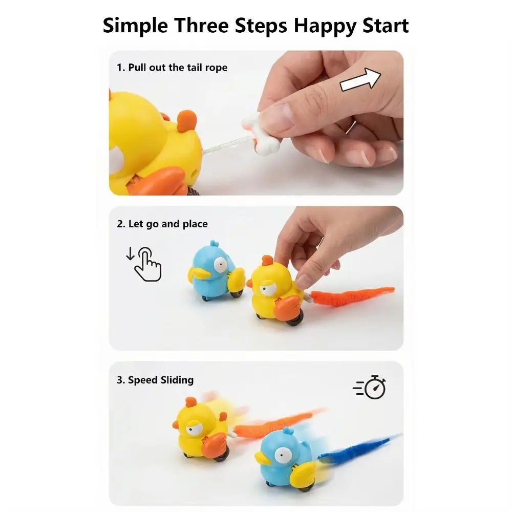 Wind-Up Bird Cat Teaser Toy — Sounding Bite-Resistant Tail-Pull Interactive Indoor Cat Toy