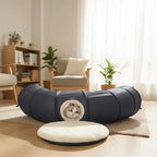 Foldable Indoor Cat Tunnel with Soft Cushion Pillow — Scratch-Resistant Hide & Seek Play Tunnel