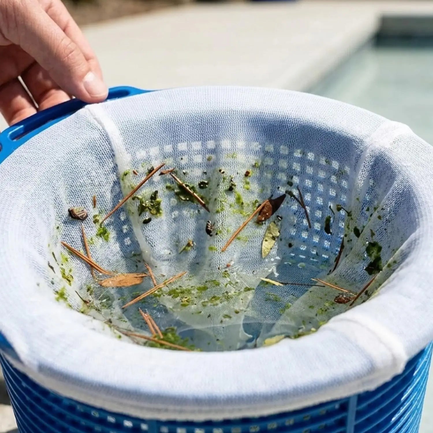 Pool & Tank Skimmer Socks (Reusable, 100 Mesh, Debris & Leaf Filter for Skimmer Baskets)
