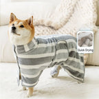 High Quality Water Absorption Dog Bathrobe Microfiber Stripe Pet Clothes Thickened Quick Drying Cat Towel Travel