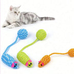 Knitted Mouse Tail Ball Cat Teaser Toy — Rustling Sound Interactive Cat Play Toy
