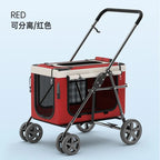 BL09 Universal Pet Stroller Foldable Dog Cat Carrier Outdoor Travel Cart with Detachable Bag