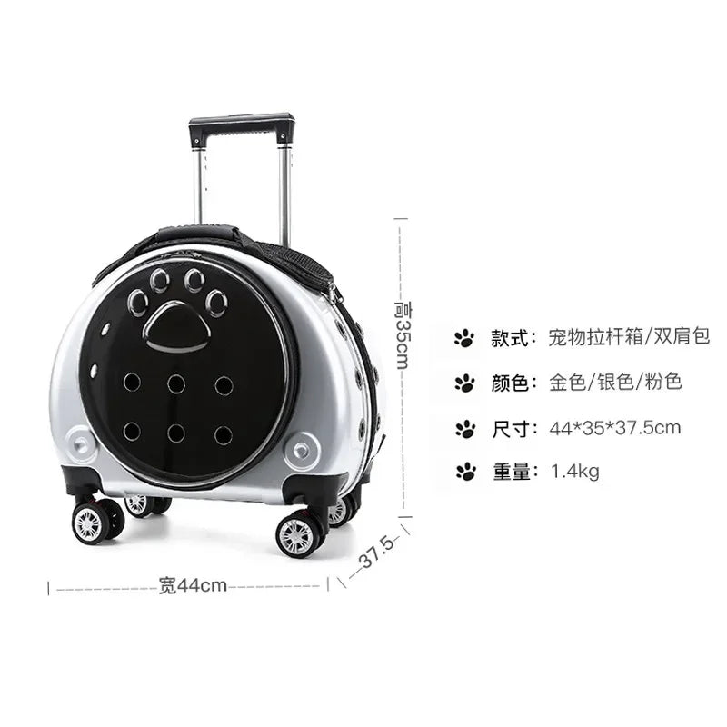 Pet Luggage Transparent Space Capsule Multi-purpose Backpack Cat Bag, Large Capacity Two Portable Small Dogs Outdoor Bag