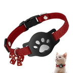 Reflective Pet Collar GPS Tracker Necklace with AirTag Holder - Waterproof Anti-Loss Locator for Dogs & Cats (iOS & Android)