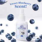 Pet Deodorizing Perfume Spray for Dogs Cats Natural Long Lasting Fresh Scent Blueberry Travel Size Portable