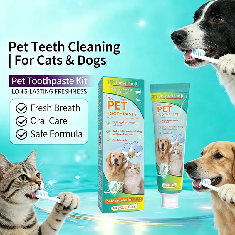 Pet Toothpaste and Oral Spray, Remove Tartar and Keep Breath Fresh. Primarily Designed for Pets of All Ages.