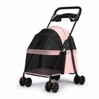 Detachable Integrated Pet Stroller Lightweight Foldable Hand Push Cart for Small Dogs Cats Outdoor Walking Travel