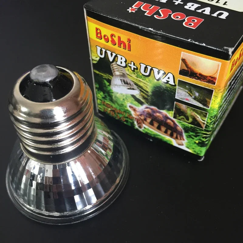 25/50/75W Reptile Lamp Bulb Amphibians Lizards Turtle Basking UVA+UVB 3.0  Light Bulbs Heating Lamp Temperature Controller 1Pc