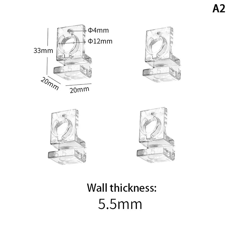Acrylic Fish Tank Glass Clips (4pcs, 5.5–15mm Wall Thickness, Aquarium Lid Support Clamps)