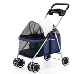 Portable Foldable Outdoor Pet Stroller Lightweight Small Dogs Cats Rabbits Pet Stroller Pet Stoller Stroller for Dog Dog Trolley