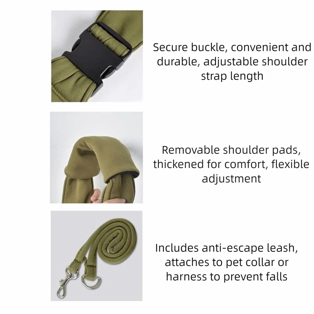 Double Sided Pet Carrier Bags Hand Free Comfortable Pet Messenger Bag Large Capacity with Safety Harness Cat Crossbody Bag