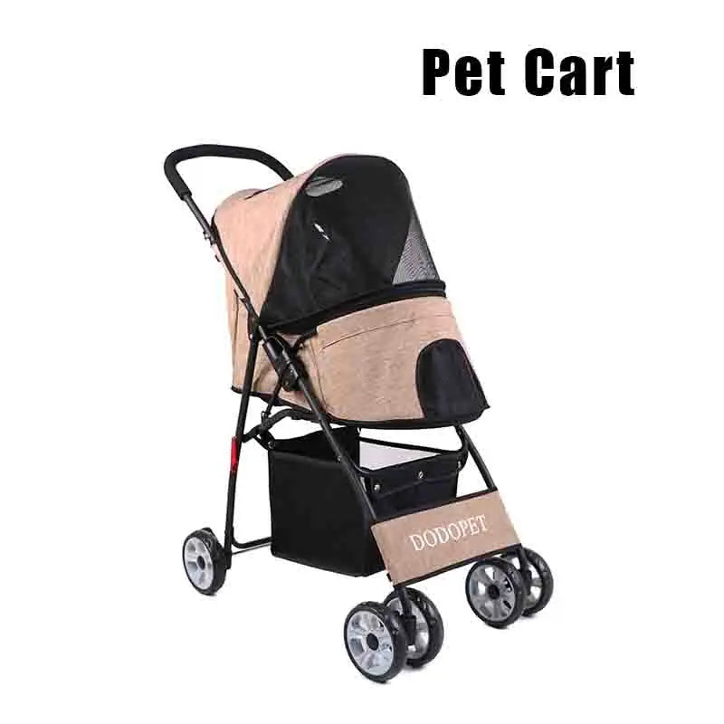 Lightweight Foldable Luxury Pet Travel Stroller Cart 2026 New Fashion Portable Carrier for Small Dogs Cats Outdoor Walk