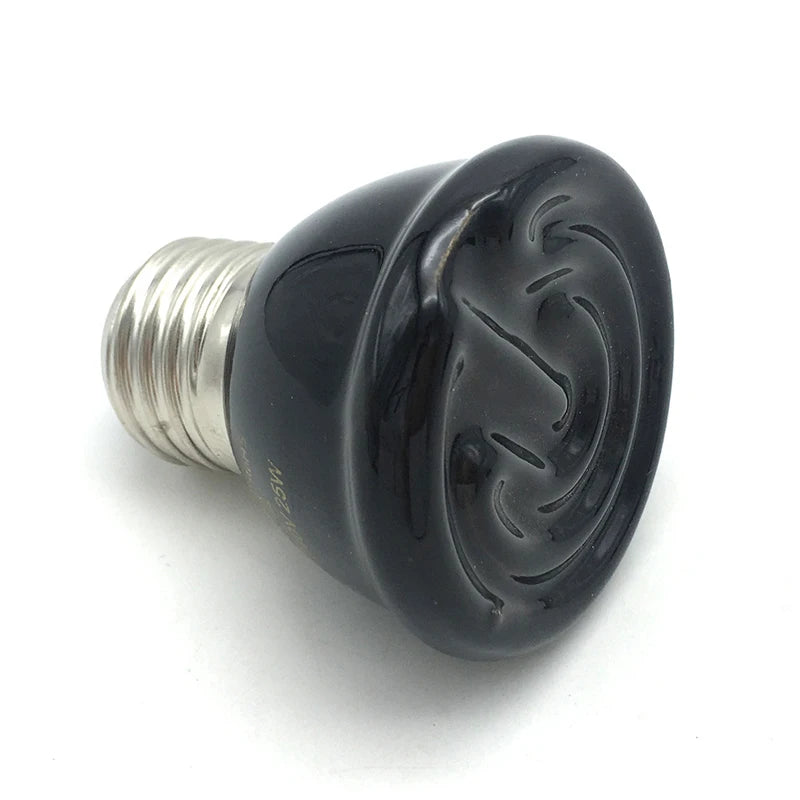 1PC Ceramic Emitter Heat Light Mini Black Pet Heating Lamp Bulb 25/50/ 75W brooder Chickens Reptile lamp