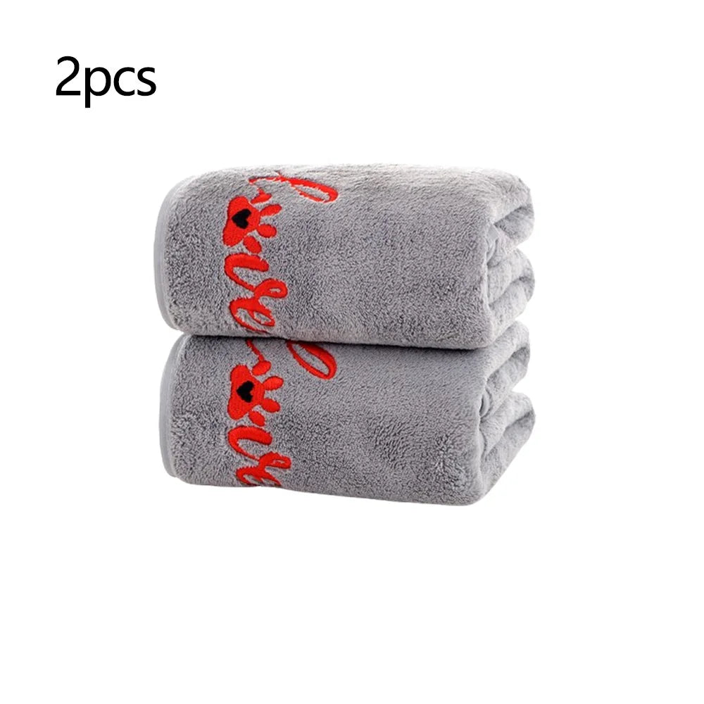 1/2/4pcs Quick Drying Dog and Cat Towels Soft Fiber Towels Bath Towel Pet Bathrobe Covenient  Cleaning Towel Pet Supplies