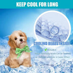 2Pcs Cute Print Pet Cooling Ice Scarf Adjustable Fast Cooling Pet Cool Neck Ring Ice Towel Reusable Puppy Ice Collar