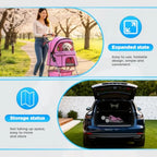 BestOffice Pet Stroller for Small Medium Dogs Cats, 4-Wheel Foldable Dog Stroller with Cup Holder, Lightweight Travel Carrier,