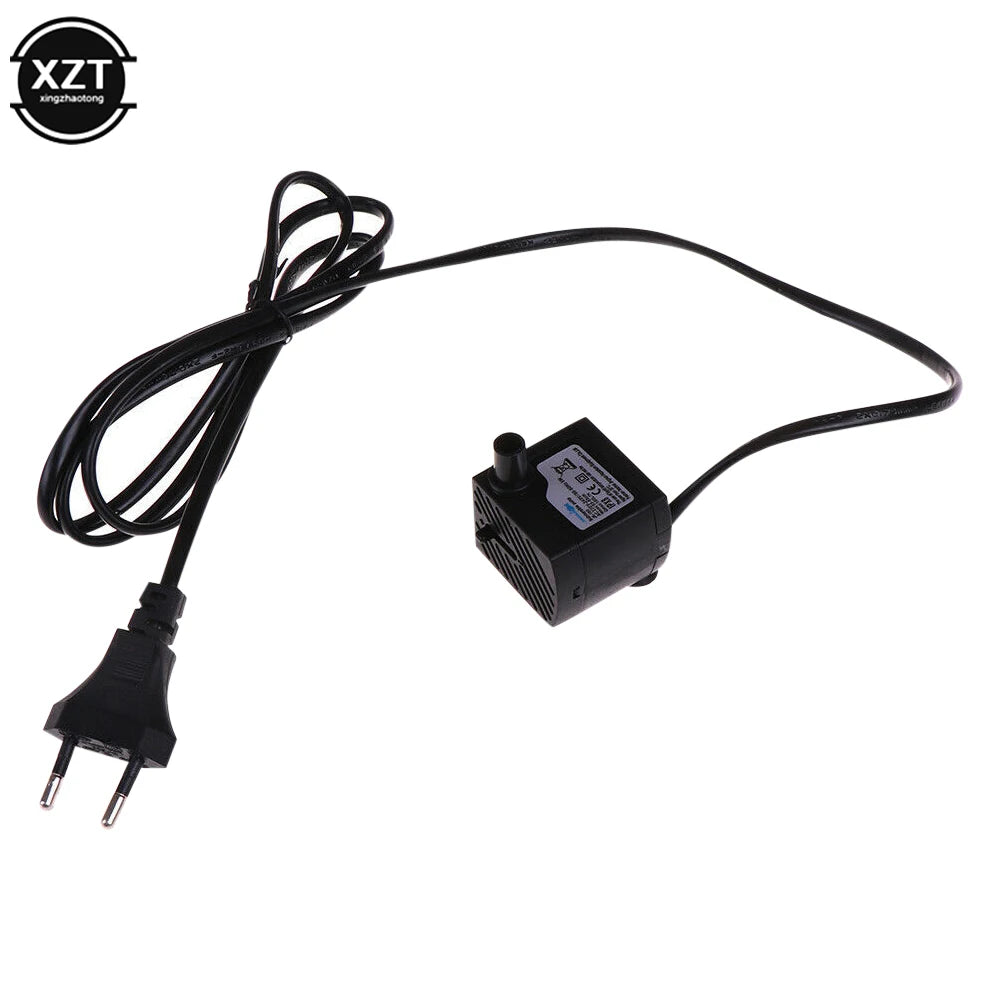 Compact Submersible Filter Pump (1.1M Cord, AC 220V, 3W, Fish Tank Water Pump)