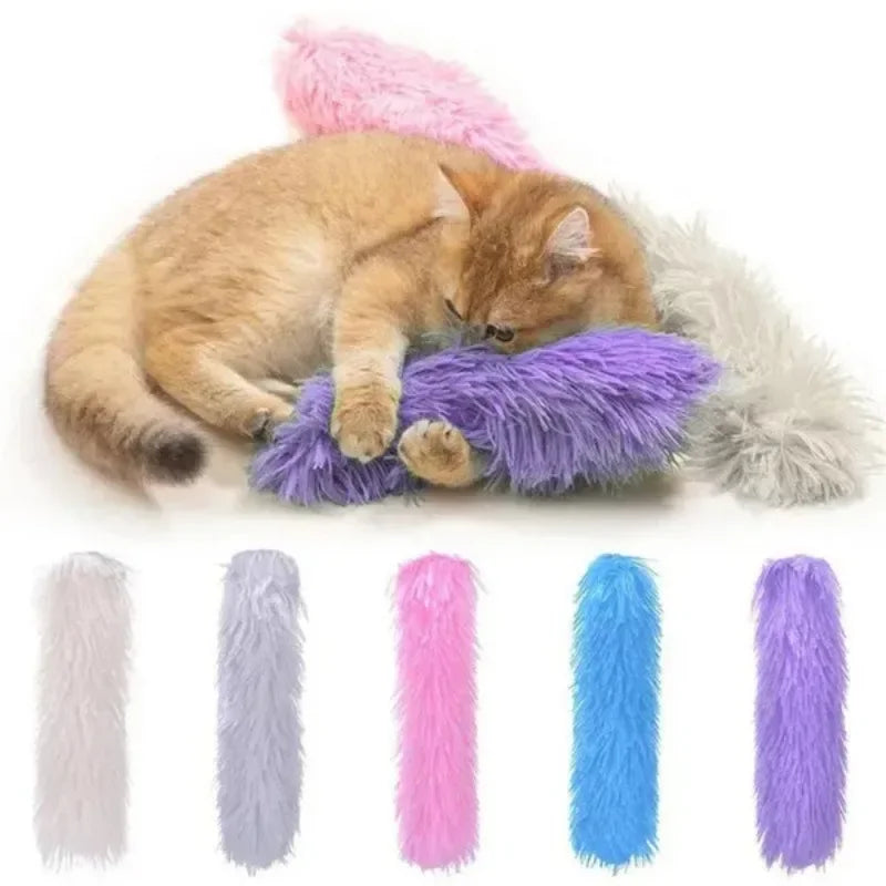 Mint & Crinkle Paper Long Plush Cat Pillow Toy — Catnip Chew & Cuddle Toy