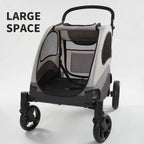 STLFLuxury 4-Wheel Pet Stroller Detachable Cage Easy One-Hand Fold Lightweight Travel Carrier Transparent Fabric Fashion for Dog