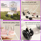 Foldable Lightweight Pet Stroller for Parrots Dogs Cats Outdoor Travel Carrier with Storage Space Portable Pet Transport Cart