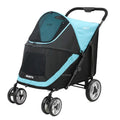 Modern Portable 55kg Large Dog Pet Stroller Cats Dogs Cart 4-wheel Foldable Large Capacity Stroller Outdoor Travel Trolley a