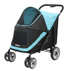 Modern Portable 55kg Large Dog Pet Stroller Cats Dogs Cart 4-wheel Foldable Large Capacity Stroller Outdoor Travel Trolley a