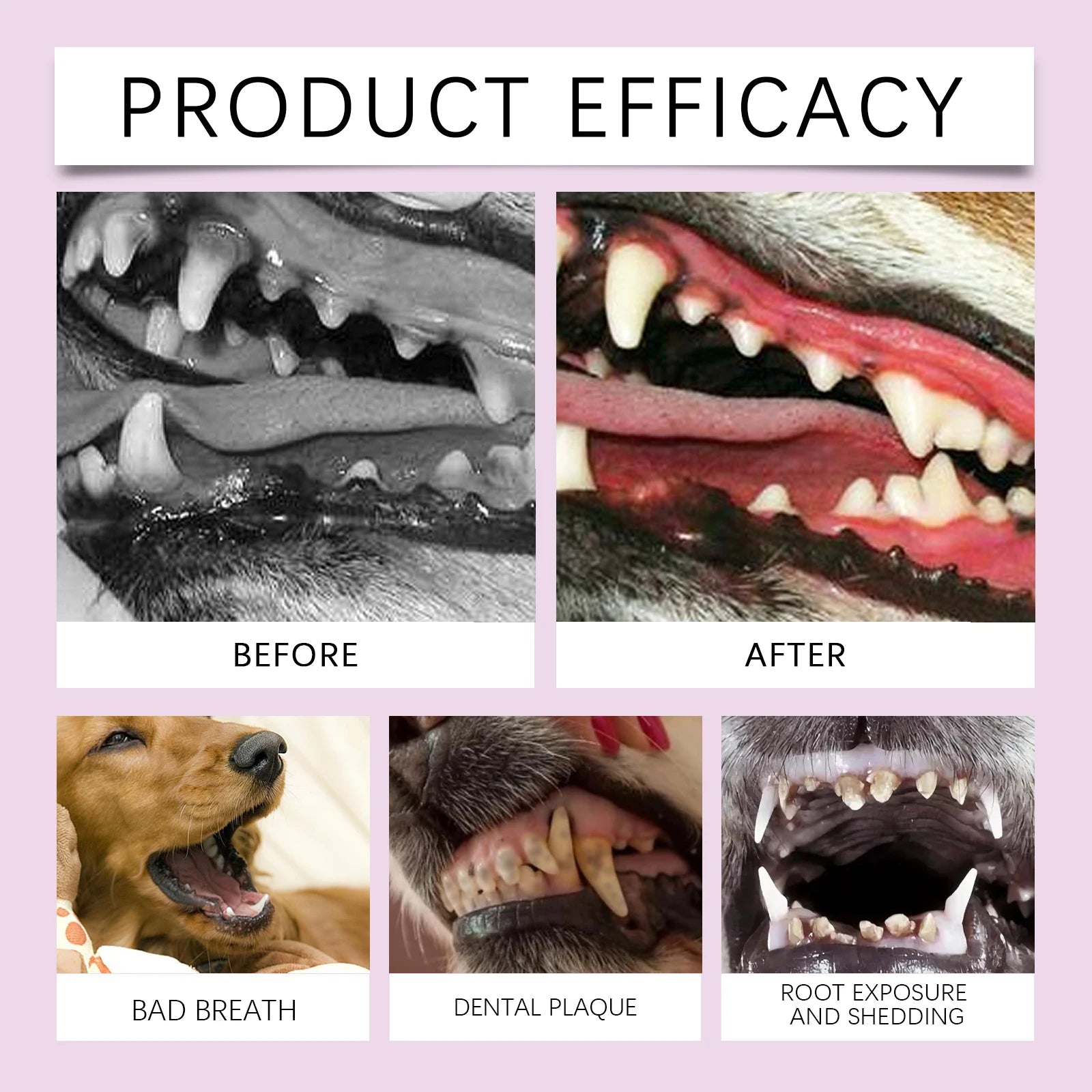 YEGBONG Pet Dental Care Spray with Gentle Plaque Removal Hypoallergenic Teeth Stain Control Formula for Dogs and Cats Sensitive