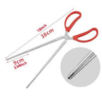 Stainless Steel Reptile Feeder 15 Inches Anti-Skid Feeding Tongs Aquascaping Tools For Hold Worm Steel Reptile Feeding Tong