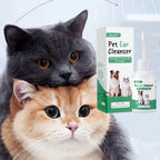 Pet Ear Drops 60ml Ultra-Soft Tip Ear Wash Cleaner for Dogs Cats - Gentle Wax Remover, Deodorizing Soothing Ear Hygiene Care