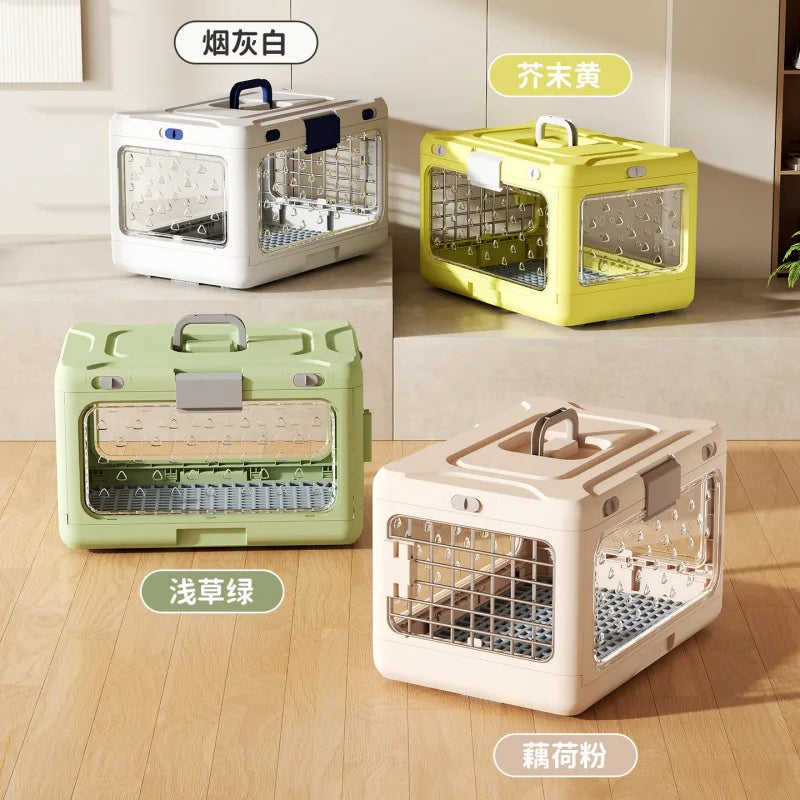 Hand-held Foldable Pet Airline Carrier, Car Travel, Cat Check-in Box, Breathable Portable Cat Box for Going Out