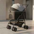 Foldable Pet Pet Transport Full Rotation Wheels Detachable Pet Carrier Pet Transport Lightweight Dog Cat Animal Carriage Storage