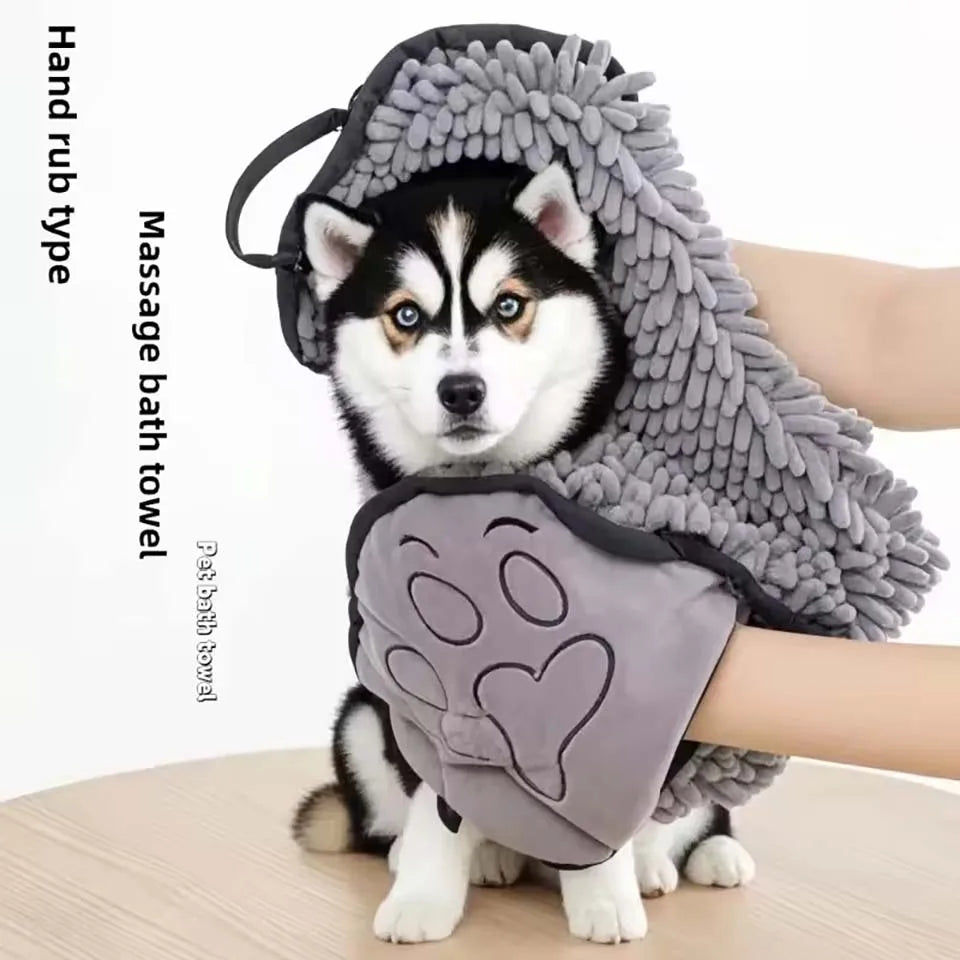 Quick Dry Pet Towel Soft Dog Bath Robe Towel Super Absorbent Cat Bath Towel Convenient Pet Cleaning Washcloth Dog Accessories