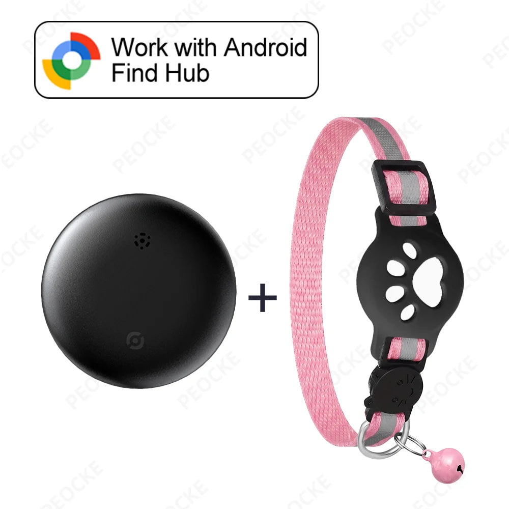 Reflective GPS Cat Collar Tracker with Safety Buckle - Waterproof Anti-Loss Kitten Locator for Android