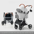 Detachable Basket Pet Stroller Ultra Lightweight Foldable For Small Medium Dogs Cats Outdoor Travel Portable Pet Carrier