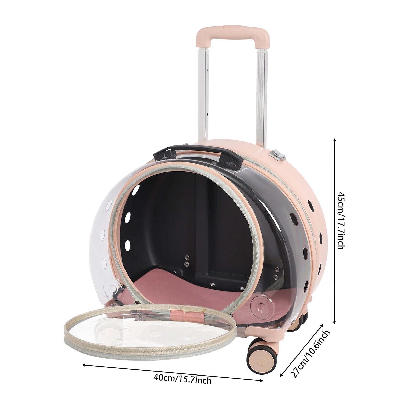 Cat Carrier with Wheels 3-Section Expandable Pet Stroller Rolling Utility Cart, Front Opening, Soft Pad for Small Dog Cat Travel