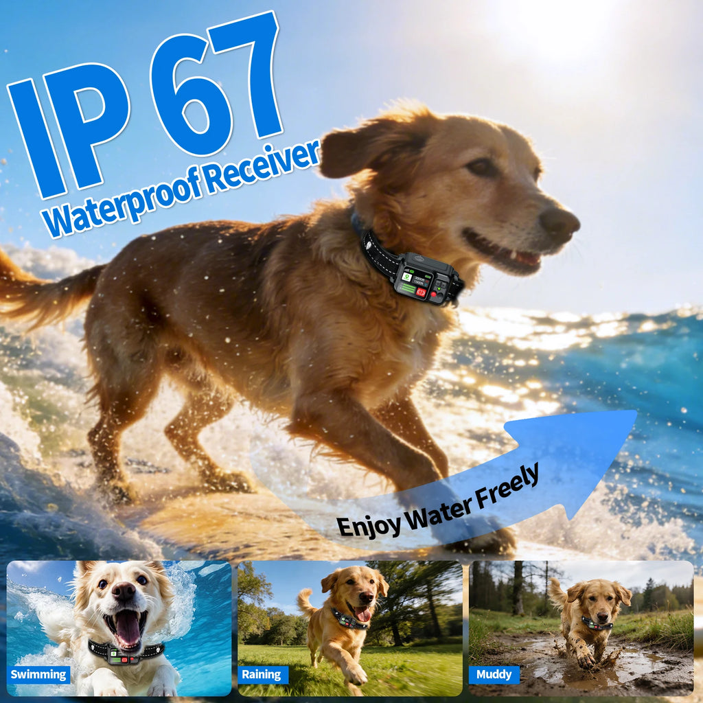 Orcleab IP67 Waterproof GPS Wireless Electric Fence System for Dogs - Adjustable Warning Strength for Outdoor Use