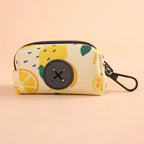New Cute Fruit Pattern Dog Poo Bag Holder with Buckle Waterproof Waste Bag Holder Zipper Poo Bag Dispenser for Dog Leash